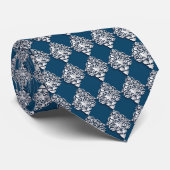Blau/Weiß Chambray Krawatte der Männer (Gerollt)