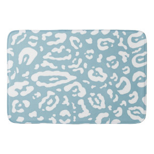 Blau & Weiß Chic Gepard Leopard Animal Print Badematte