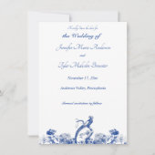 Blau-Weiß-China Muster mit Bird Einladung (Vorderseite)