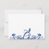 Blau-Weiß-China Muster mit Bird Einladung (Rückseite)
