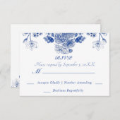 Blau-Weiß-China Muster mit Bird Einladung (Vorne/Hinten)