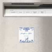 Blau-Weiß-China Muster mit Bird Magnet (In Situ (Geschirrspüler))