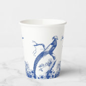 Blau-Weiß-China Muster mit Bird Pappbecher (Links)