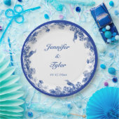 Blau-Weiß-China Muster mit Bird Pappteller (Party)