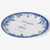Blau-Weiß-China Muster mit Bird Pappteller (Schrägansicht)