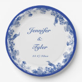 Blau-Weiß-China Muster mit Bird Pappteller (Vorderseite)