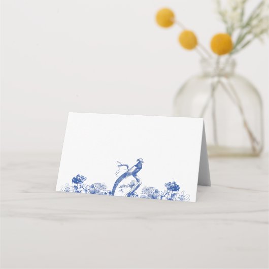 Blau-Weiß-China Muster mit Bird Platzkarte (Rückseite)