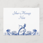Blau-Weiß-China Muster mit Bird Postkarte (Vorderseite)