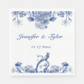 Blau-Weiß-China Muster mit Bird Serviette (Vorderseite)