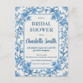 Blau-Weiß Chinoiserie Antik Brautparty Postkarte (Vorderseite)