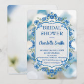 Blau-Weiß Chinoiserie Antik Brautparty Save The Date (Vorne/Hinten)