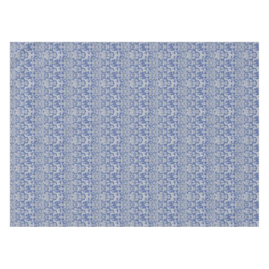 Blau Weiß Chinoiserie Cotton Dining Tableclout Tischdecke (Vorderseite (Horizontal))
