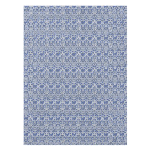 Blau Weiß Chinoiserie Cotton Dining Tableclout Tischdecke (Vorderseite)