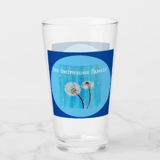 Blau-Weiß-Daisy-Blume Personalisiert Glas