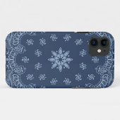 Blau-weiß dekoratives Paisley-Muster Case-Mate iPhone Hülle (Rückseite (Horizontal))