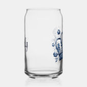 Blau-weiß Delft-Kronen mit Blume Dosenglas (Rechts)