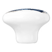 Blau-weiß Delft-Kronen mit Blume Keramikknauf (Seitenansicht)