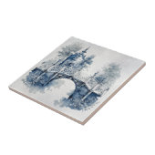 Blau-Weiß-Delft-Landschaft Fliese (Seite)