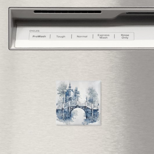 Blau-Weiß-Delft-Landschaft Magnet (In Situ (Geschirrspüler))