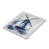 Blau-weiß Delft-Landschaft mit Windmühle Fliese (Seite)