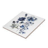 Blau-weiß Delft-Stil mit Wildblumen Fliese (Seite)