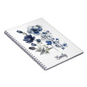 Blau-weiß Delft-Stil mit Wildblumen Notizblock (Rechte Seite)