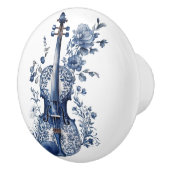 Blau-Weiß-Delft-Stil-Violine mit Blume Keramikknauf (Rechts)