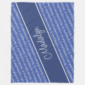 Blau weiß Der Basketballplatz ist mein glücklicher Fleecedecke (Vorderseite)