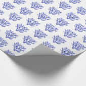 Blau-Weiß des Korallenriffs Geschenkpapier (Ecke)