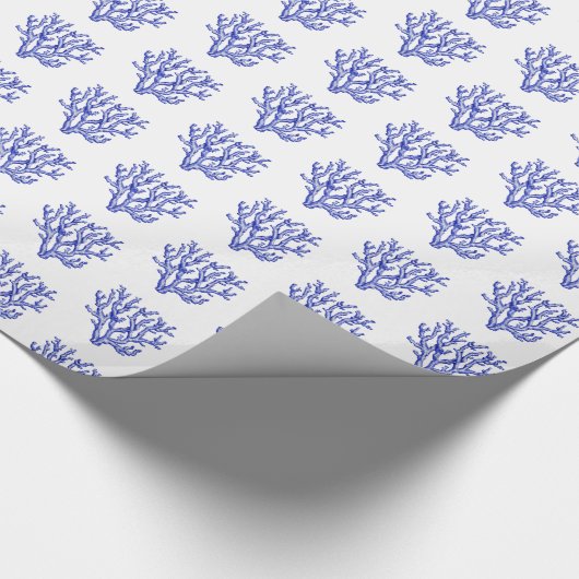 Blau-Weiß des Korallenriffs Geschenkpapier (Ecke)
