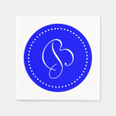 Blau/Weiß-Dosenmonogramm Serviette (Vorderseite)