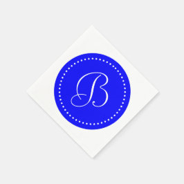 Blau/Weiß-Dosenmonogramm Serviette