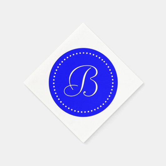 Blau/Weiß-Dosenmonogramm Serviette (Ecke)
