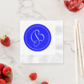 Blau/Weiß-Dosenmonogramm Serviette (Beispiel)