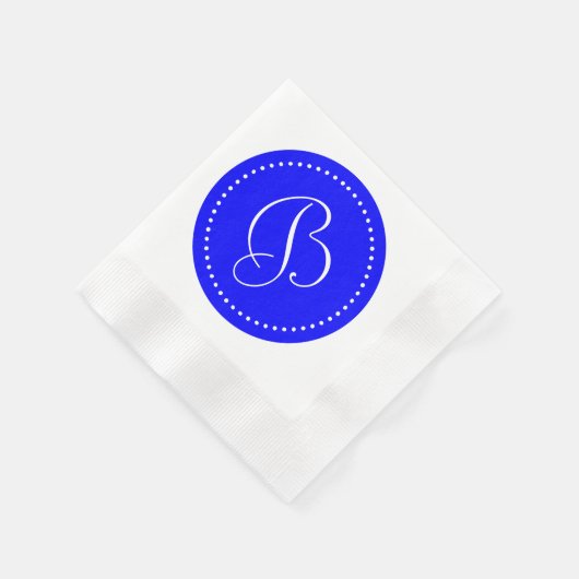 Blau/Weiß-Dosenmonogramm Serviette (Ecke)