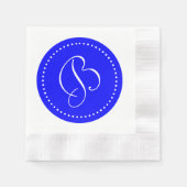 Blau/Weiß-Dosenmonogramm Serviette (Vorderseite)