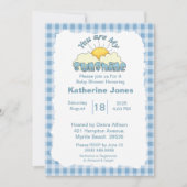 Blau weiß, du bist meine Sonnenschutzdusche Einladung (Vorderseite)