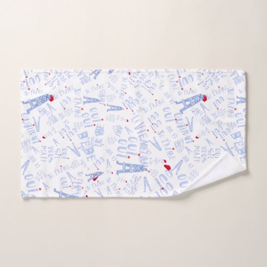 Blau-weiß-Eiffelturm Badehandtuch Set (Handtuch)