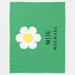 Blau-Weiß-Farbstoff, einfach, modern, monogramm ni Fleecedecke