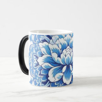 Blau-weiß floral verwandlungstasse
