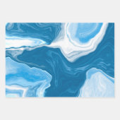 Blau-Weiß-Flüssigkeits-Marmor Geschenkpapier Set (Vorderseite 2)