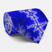 Blau-Weiß-Fraktal Krawatte (Gerollt)