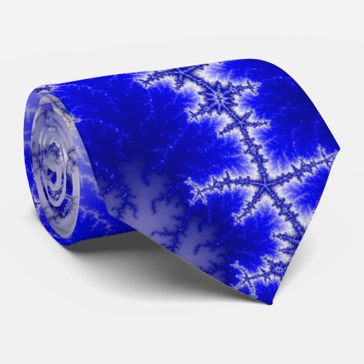 Blau-Weiß-Fraktal Krawatte (Gerollt)