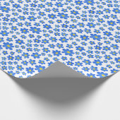Blau-Weiß-Frühlingsmuster Geschenkpapier (Ecke)