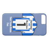 Blau-Weiß-Fußball-Shirt Name und Mannschaft wählen Case-Mate iPhone Hülle (Rückseite (Horizontal))