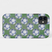 Blau-Weiß-Futbal-Muster Case-Mate iPhone Hülle (Rückseite (Horizontal))