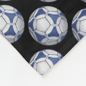 Blau-Weiß-Futbal-Muster Fleecedecke (Ecke)