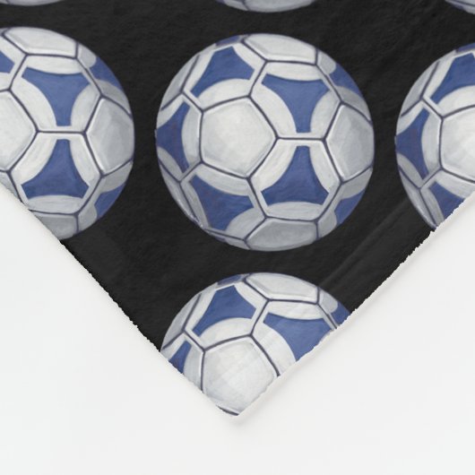 Blau-Weiß-Futbal-Muster Fleecedecke (Ecke)