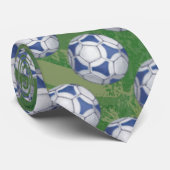 Blau-Weiß-Futbal-Muster Krawatte (Gerollt)