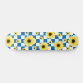 blau-weiß Gelb- und Sonnenblumen Skateboard (Horizontal)